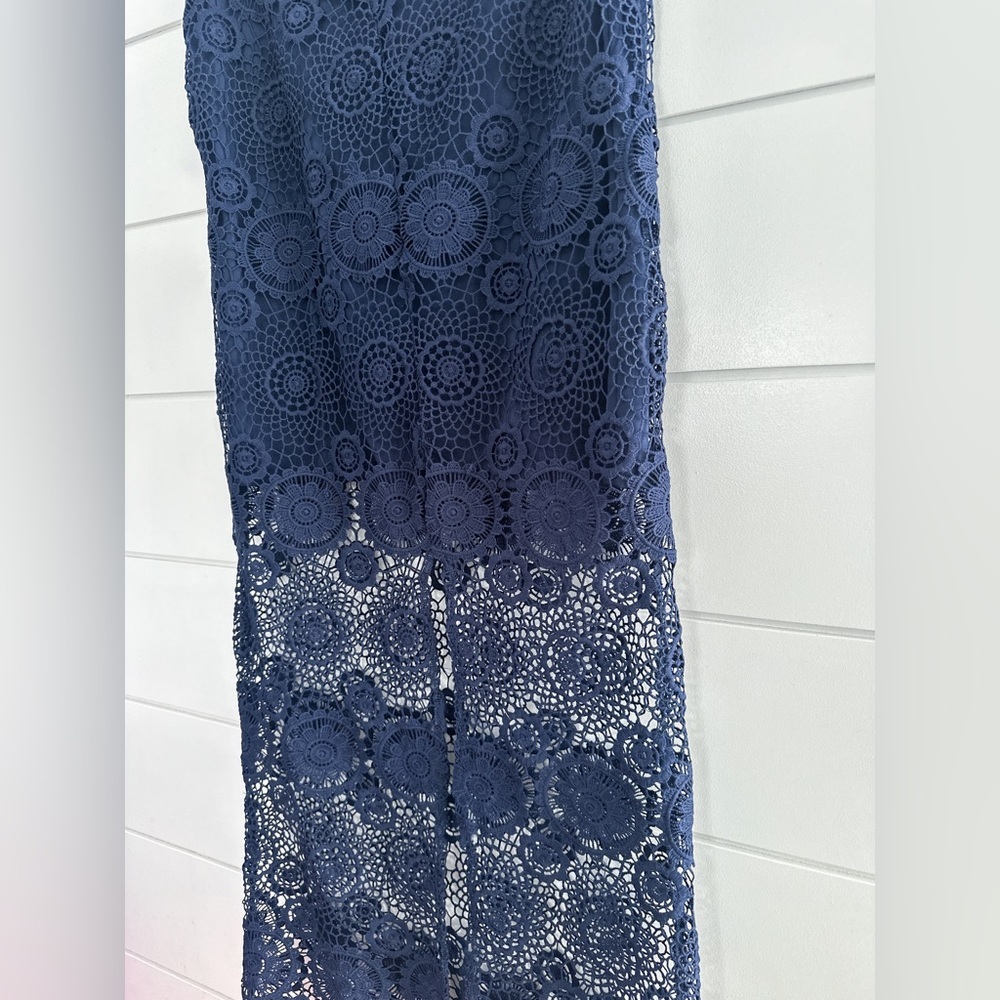 NWT - LeChateau Maxi Skirt - Navy - Lace Short Lining _ Size Large - Picture 6 of 8